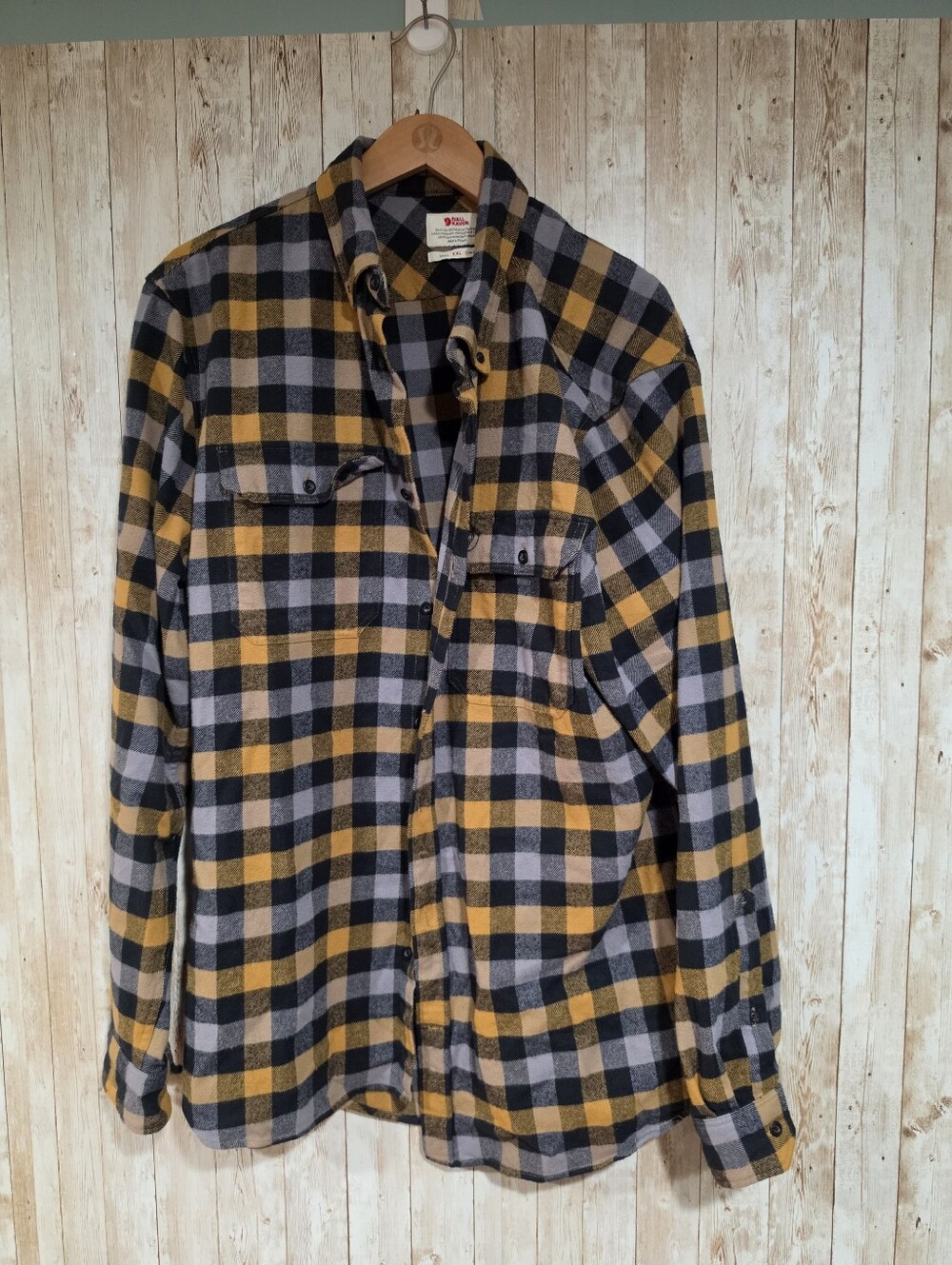 Fjallraven Skog Shirt Mens 2XL Slim Flannel Plaid Long Sleeve Button-Up Gorpcore